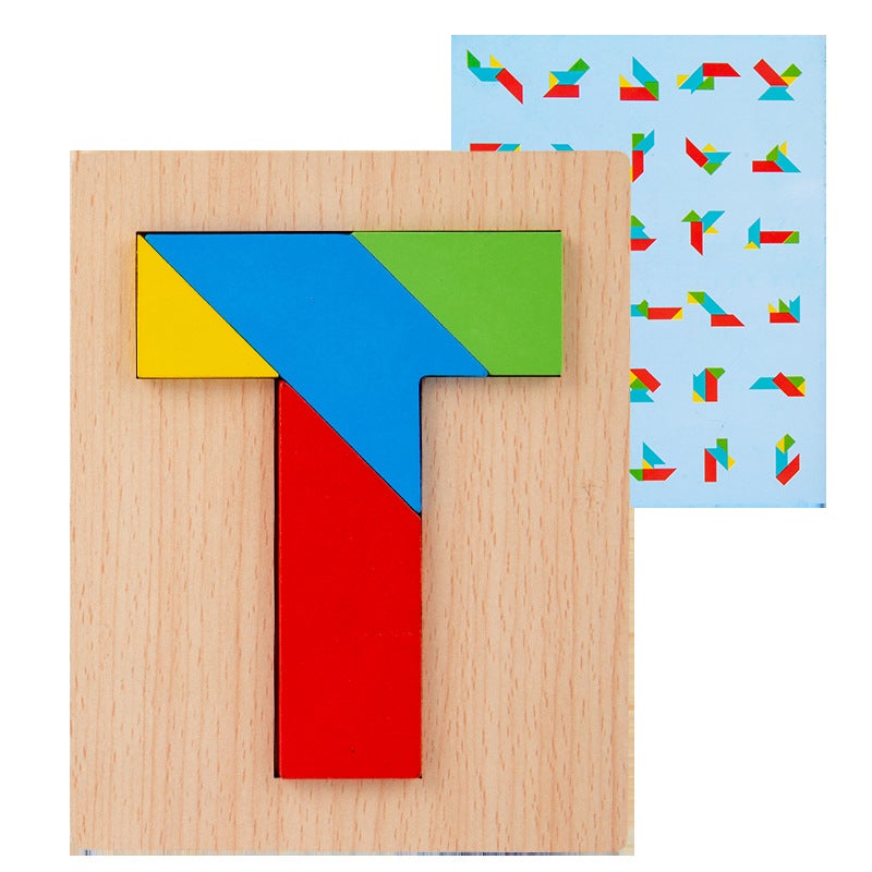 Magnetic Tangram Puzzle For Children And Primary School Students First Grade Colorful Puzzle Wooden Toy Kindergarten Early Education Puzzle - Image 1